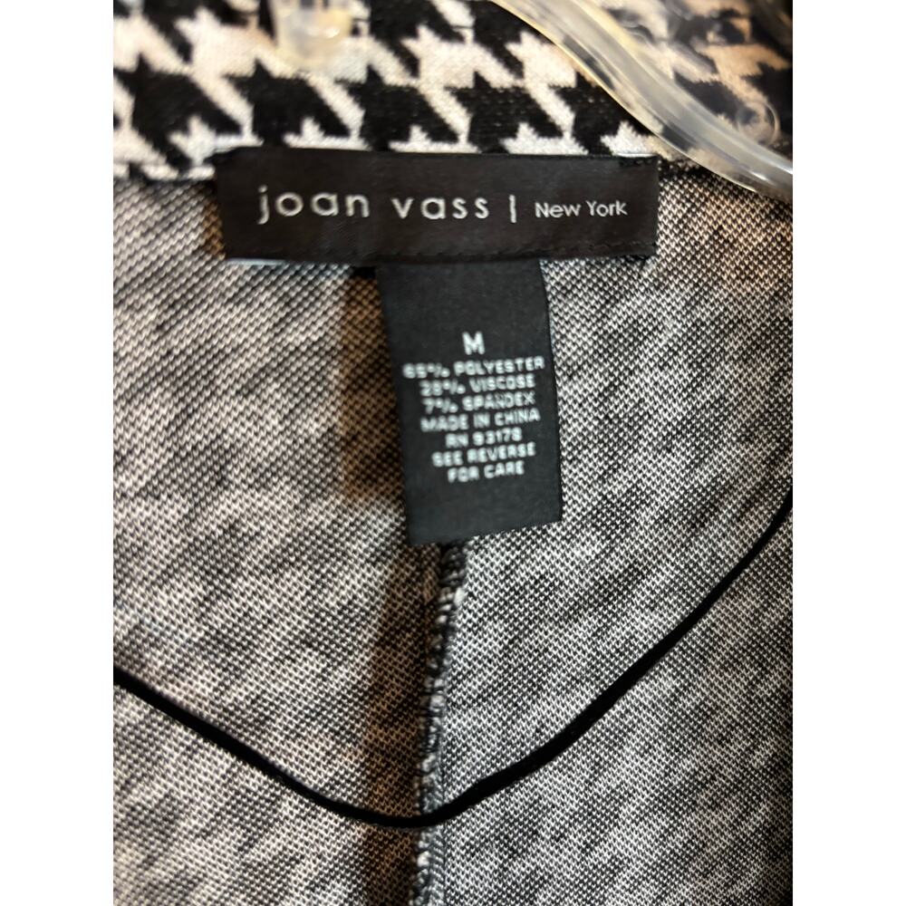 joan vass Open cardigan Black And White Houndstooth Women’s Medium - Picture 2 of 3